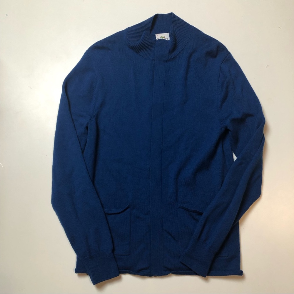 Lacoste Mens Blue Wool Sweater Size 3